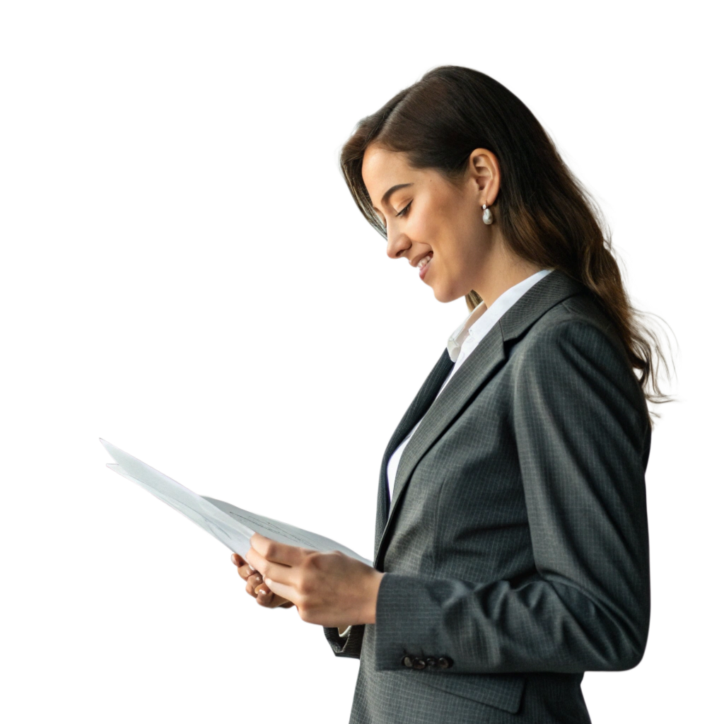 Person reading a document